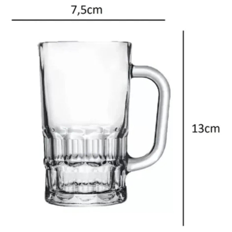 Kit 6 Canecas de Chopp com Alça 360ml