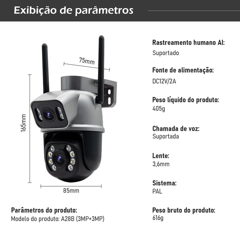 Câmera de Segurança Wifi À Prova D'Água 4K Ultra HD