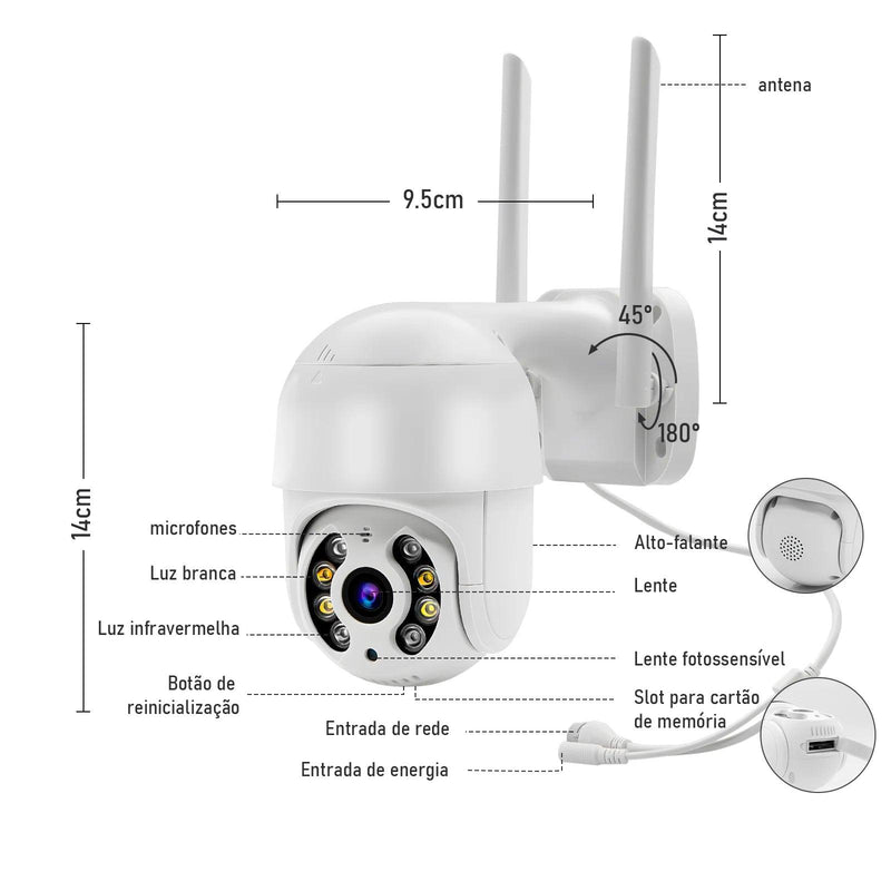 Câmera de Segurança Wifi À Prova D'Água 4K Ultra HD